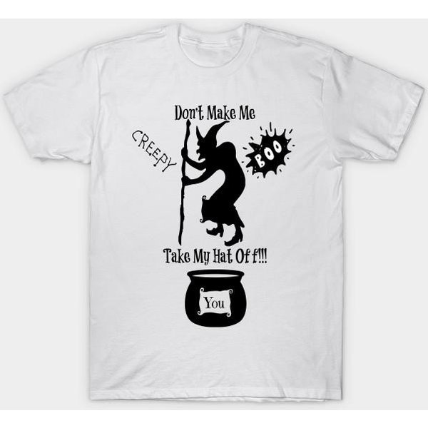 Camiseta Mujer Halloween DiseñO Bruja No Me Hagas Quitarme El Sombrero ImpresióN Harajuku Camiseta Kawaii Verano Manga Corta Camiseta De Mujer Top Camiseta 4XL Blanco-image