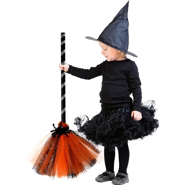 Halloweenowa MiotłA Czarownicy Rekwizyt MiotłY Cosplay Na Imprezę Kostiumową Halloween Black-image