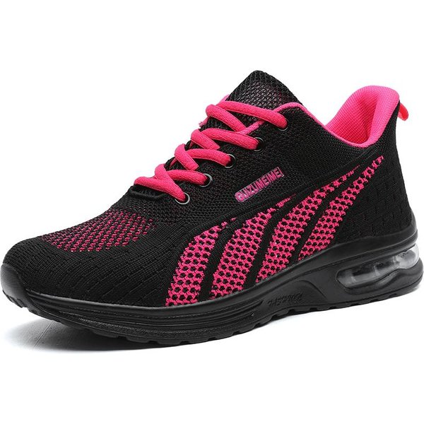 Buty Do Biegania Damskie OddychająCe Trampki Letnie Lekkie Siatkowe Poduszki Powietrzne Damskie Buty Sportowe Sznurowane Buty Treningowe Na śWieżYm Powietrzu 41-image