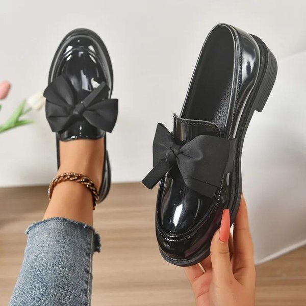 Zapatos De Mujer En Oferta Tallas Grandes Tacones Altos CláSicos Oficina Carrera Zapatos De SalóN Mujer Lazo Puntera Redonda Zapatos Slip On Mujer 38 Negro-image