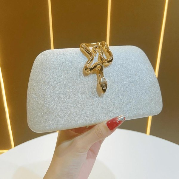 Nuevo Bolso De Cena De Moda Para Mujer Bolso Bandolera Con Cadena Bolso De Mano Para Fiesta Banquetes Bolso De Noche White, White-image