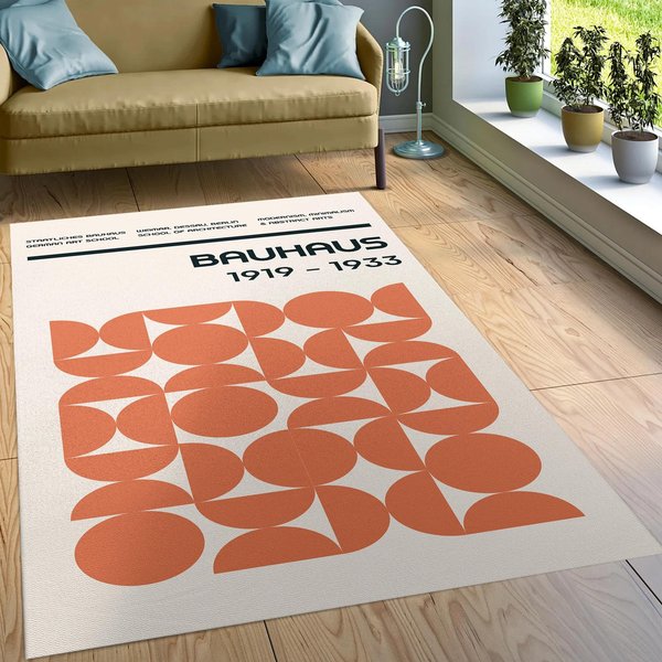 Dywan Geometryczny Bauhaus Ze ŚRodka Wieku Minimalistyczny Dywan Do Salonu Sypialni Artystyczny Dekoracyjny AntypośLizgowa Mata PodłOgowa PrzedpokóJ 50X80Cm-20X31In-image