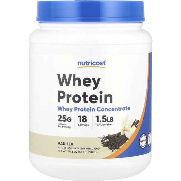 Nutricost, Concentrado De ProteíNa De Suero De Leche, Vainilla, 1.5 Lb (680 Gramos)-image