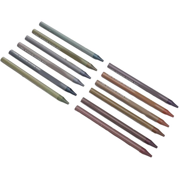 Set De 12 LáPices De Colores Sin Madera Colores Vibrantes Solubles En Agua LáPices De Colores Surtidos Para Escuelas Gray-image