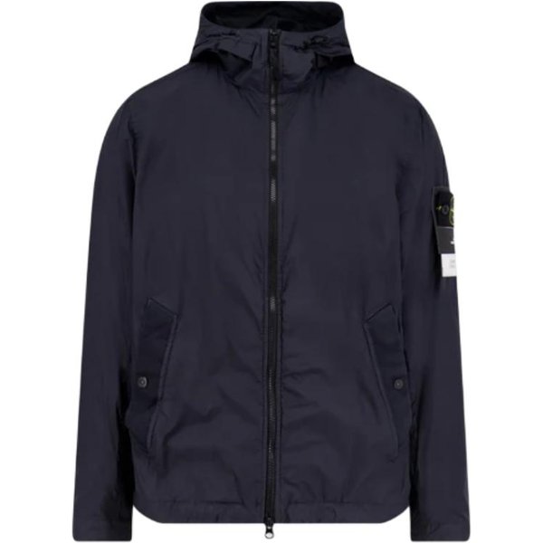 Chaqueta Con Capucha Y Cremallera De Manga Larga Con Insignia Stone Island Ss26 Para Hombre Chaquetas L1S154100001S0A23-V0020 L Black-image