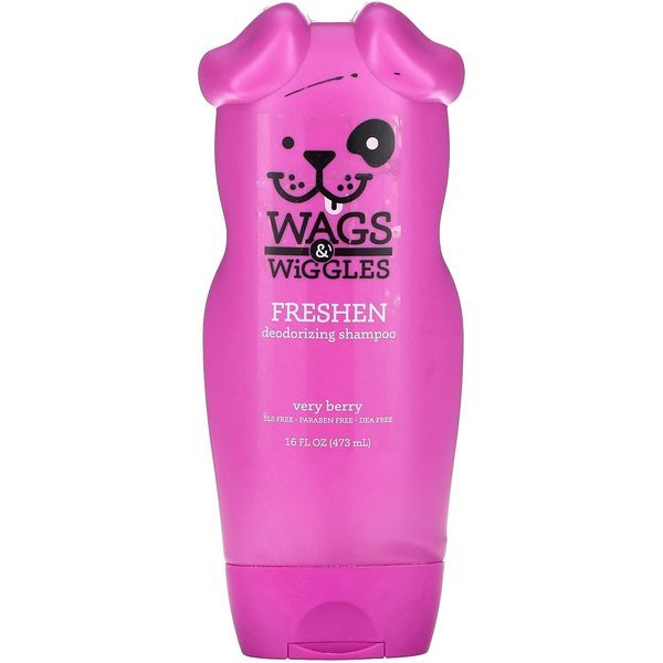 Wags & Wiggles, DezodorująCy Szampon Prasowy, Bardzo Jagodowy, 16 Fl Oz (473 Ml) Pink-image