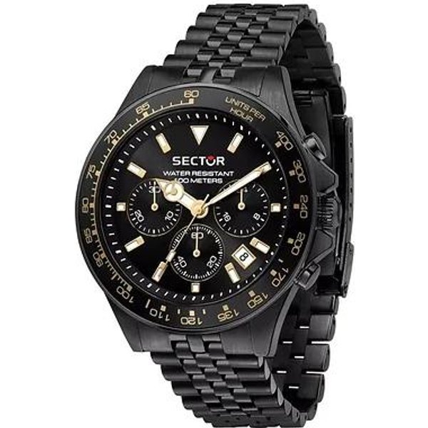 Sector 230 CronóGrafo Acero Inoxidable Esfera Negra Cuarzo R3273661029 100M Reloj De Hombre-image