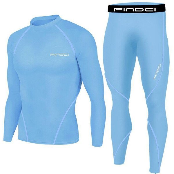 CháNdal Para Hombre Conjuntos De Camisetas De CompresióN Pantalones Ajustados Negros Camisetas De Manga Larga Pantalones Largos Trajes Deportivos Xxxl Gray-image