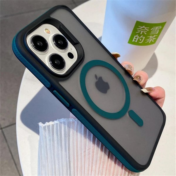 Luksusowe Matowe PółPrzezroczyste Pancerne Etui Odporne Na WstrząSy Dla Iphone 15 14 13 12 16 Pro Max Plus Dla Magsafe Magnetyczne Bezprzewodowe ŁAdowanie Pokrowiec For Iphone 14 Pro-image