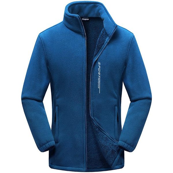 Chaqueta Polar, Chaqueta Polar, Chaqueta De Exterior Para Hombre Y Mujer, Forro, Chaqueta CáLida Para Pareja, Talla Grande XL Blue-image