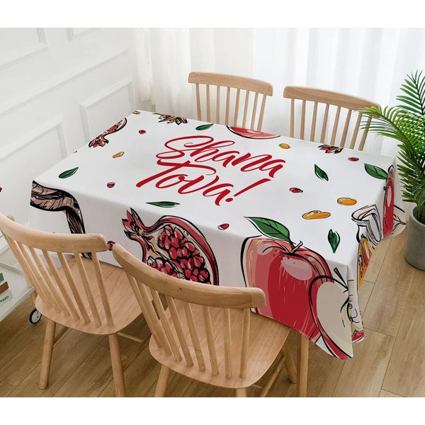 Mantel Rectangular Rosh Hashaná DecoracióN AñO Nuevo JudíO Shana Tova Miel Granada Manteles Impermeables DecoracióN De Fiesta 90X140Cm-image
