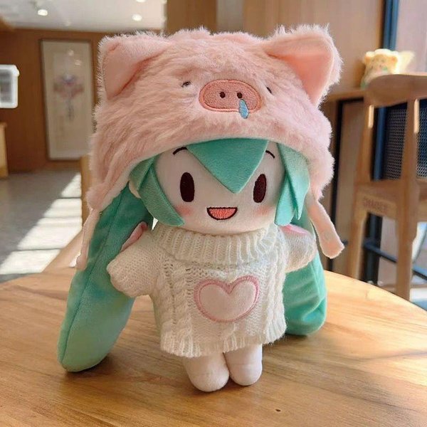Kawaii Hatsune Miku ŚNieżNa KsiężNiczka Anime KreskóWka Pluszowa Lalka Przebranie Hatsune Miku Fufu Urocza Lalka BożE Narodzenie Idealny Prezent 20Cm Gray-image