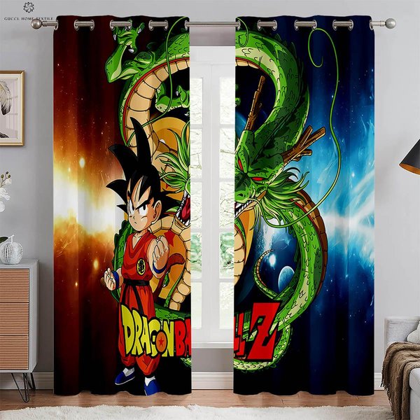Cortinas Impresas De Anime De Sangre Caliente Para HabitacióN Infantil, Dormitorio, Sala De Estar, Dormitorio, Cortinas Decorativas, Textiles Para El Hogar W70Xh100(Cm)X2Pcs&Grommet Top-image