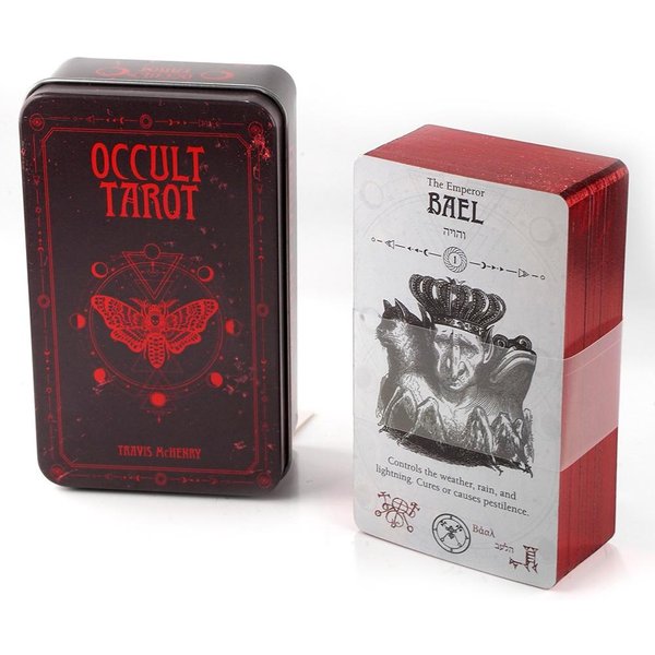 Okultystyczny Tarot W Blaszanym Metalowym PudełKu Talia Tarota Z KsiążKą Przewodnika PDF WróżBiarskie Karty Losu-image