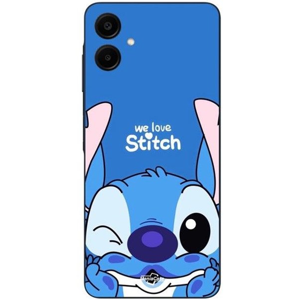 Funda De TeléFono - Maniacase - Samsung Galaxy A06 - Silicona - Flexible - Dibujo Stitch Cute Ohana Negro-image
