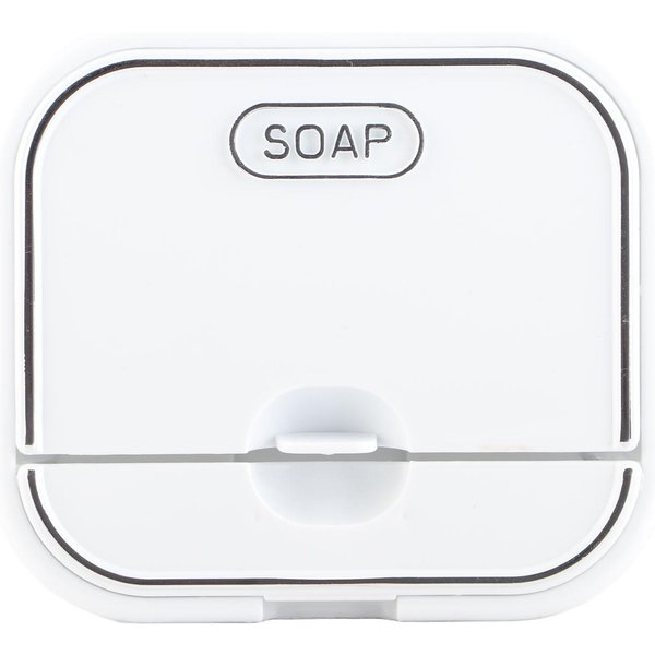 Caja De JabóN Para El Hogar Montada En La Pared Sin Perforaciones Caja De JabóN Drenante Tapa Abatible Caja De JabóN Para BañO Blanca Blanco-image