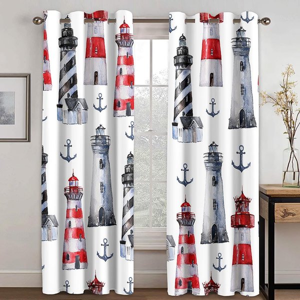 Nautical Stara łóDź Szkic KołO Statku Kompas Kotwica Cienkie ZasłOny Okienne Do Salonu Dekoracja Sypialni 2 Panele Darmowa WysyłKa 100W130H(Cm)40X51In&Grommet Top-image