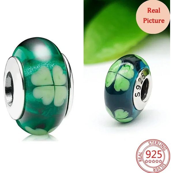 Cuentas De Vidrio Murano Coloridas Amuletos De Onda De Vidrio Cuentas De Vidrio Onduladas Amuletos Se Adaptan A Pulsera JoyeríA De Cobre Para Mujer Regalos Green-image
