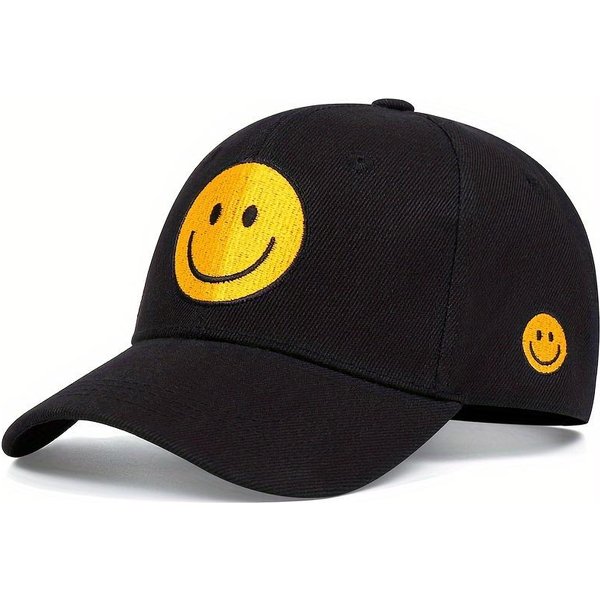 Gorras De BéIsbol Unisex Bordadas Con Cara Sonriente Primavera OtoñO Ajustables Para Exteriores Sombreros Casuales Sombrero Protector Solar-image