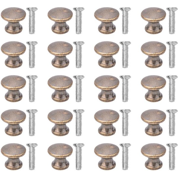 Juego De 20 Mini Tiradores Con Forma De Cabeza De Hongo Para Cajones PequeñOs, Joyeros Y Armarios.-image