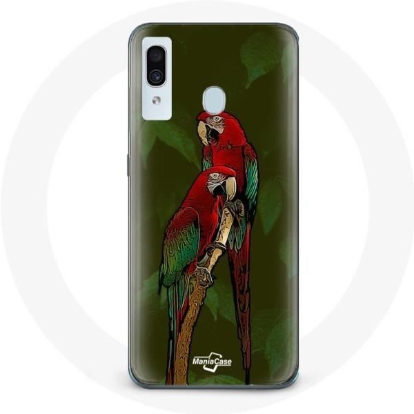Funda - Loro Pionus - Samsung Galaxy A20 - Roja - Flexible - ProteccióN Rojo-image
