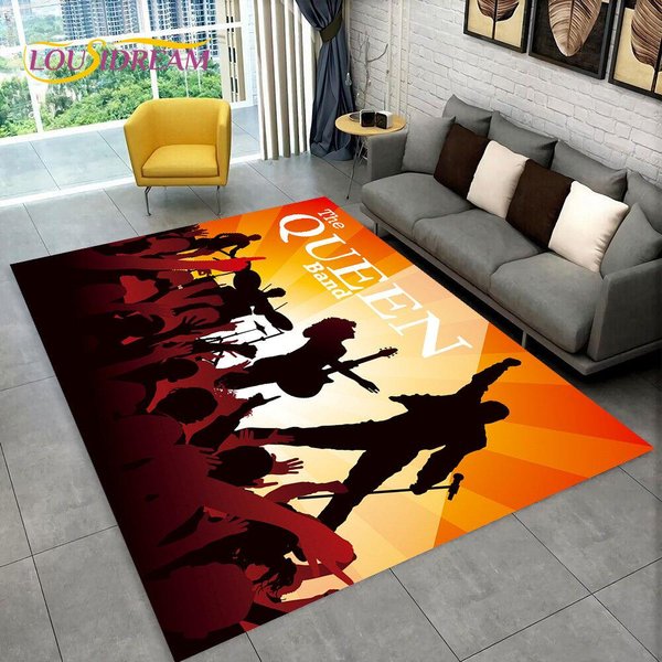 Freddie Mercury Queen-Rock-Band Dywanik Obszarowy, Dywanik Dywanowy Do Salonu Sypialni Sofa Wycieraczka Dekoracja, Mata PodłOgowa AntypośLizgowa Do Zabawy Dla Dzieci 40X60Cm(15X23In)-image