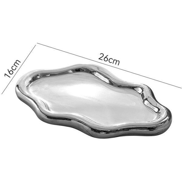 Bandeja De CeráMica Irregular Para Joyas, Para Exhibir Joyas Y Guardar Llaves - Adorno Decorativo De Escritorio-image