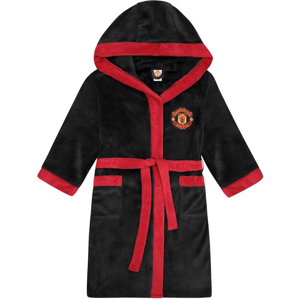 MęSki Szlafrok Polarowy Z Herbem Manchesteru United S Czarny-image