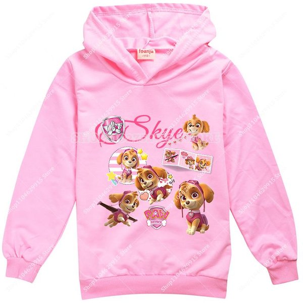 Bluza Psi Patrol Z Nadrukiem Chase Skye Anime KreskóWka Modna Codzienna Sportowa Cienkie Bluzki Wiosna Jesień Ubrania Dla Dzieci 160 Pink-image