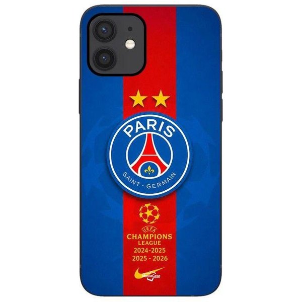 Etui Na Iphone 12 Mini Logo PSG Mistrz PodwóJna Legenda Nike Czerwone I Niebieskie Maniacase Czarny-image