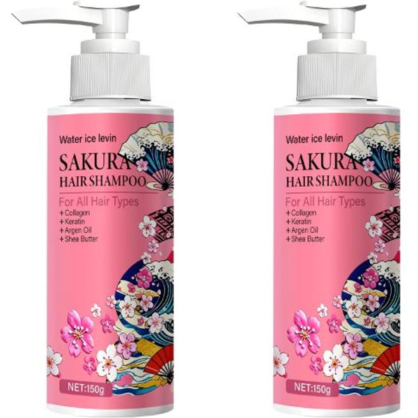 Szampon Do WłOsóW Sakura Z Kolagenem I Keratyną, OdżYwczy I WygłAdzająCy Do Wszystkich RodzajóW WłOsóW, Z Olejkiem Arganowym I MasłEm Shea. Moisturizing-image