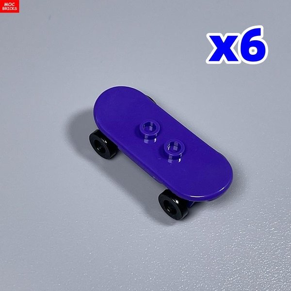 6 Sztuk Moja WŁAsna KreatywnoŚĆ Klocki Gracz Skateboard W Zestawie KołA Park Scena Uliczna Klocki Budowlane 88422 42511 Plastikowe Zabawki Dla Dzieci Prezenty-image