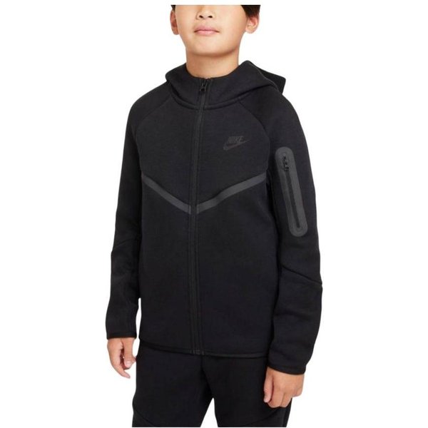 Chaqueta Con Capucha Y Cremallera Manga RagláN Con Estampado De Logo Nike Para NiñOs Negro HV5867-010 S Black-image