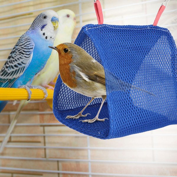 Letnia OddychająCa Siatka Dla PtakóW, PtakóW, PtakóW, PtakóW, Legowisko, Hamak, Domek Dla Chomika, Klatka, Zabawka Blue-image