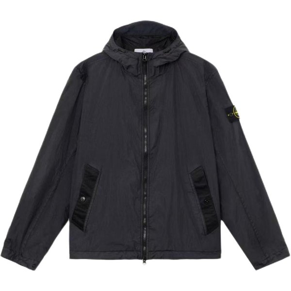 Stone Island Ss26 Naszywka Plisowana Rozpinana Bluza Z Kapturem Kurtka MęSkie Kurtki L1S154100001S0A23-V0029 XXL Black-image