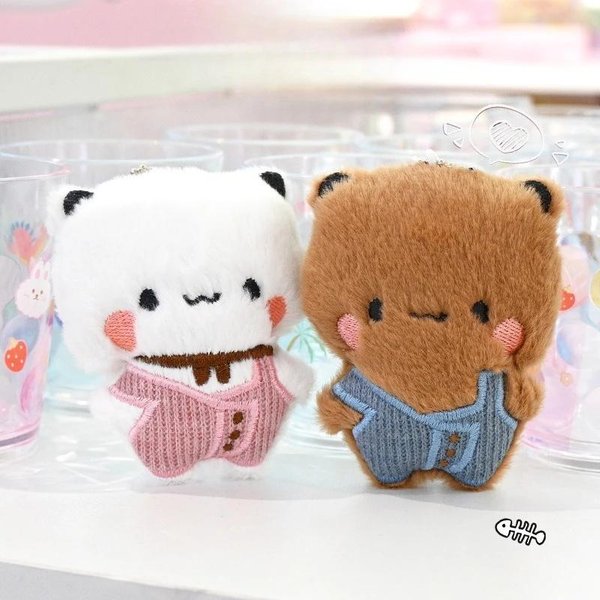 1/S Nowa Panda Bubu I Yier Pluszowy Wisiorek Brelok Lalki Uroczy KreskóWkowy NiedźWiedź Panda Brelok Do Kluczy Brelok Do Plecaka Prezenty Dla Pary White-image
