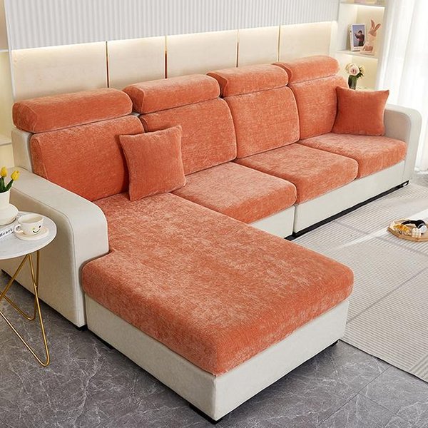 Nueva Funda De CojíN De Sofá Snowy, Funda EláStica Para Reposabrazos De Muebles Para Mascotas, Funda Protectora EláStica, Lavable Y ExtraíBle Para Sofá Normal Size(S)-1Pc Naranja-image