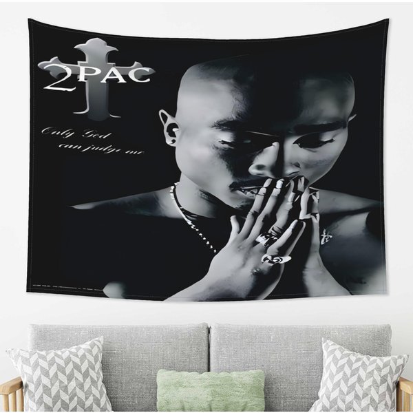 1 Szt. Gobelin śCienny 2Pac Tupac Shakur Do Sypialni, Salonu, Fajne Rzeczy Do Pokoju, DużY Rozmiar, Poliester, Druk 2D, Rzeczy Do Sypialni, Mu 40X60Cm-image