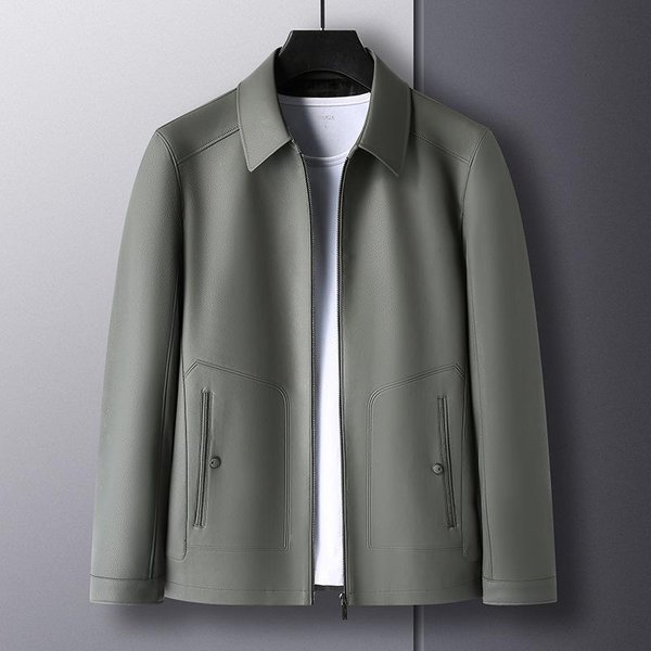 Solapa OtoñO E Invierno Nueva Chaqueta De Cuero Chaqueta De Cuero De Terciopelo Casual Para Hombre 4XL Gray-image
