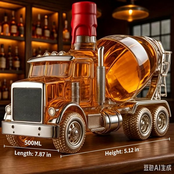 Szklana Karafka W KształCie CiężAróWki, 350 Ml, Szczelnie ZamknięTa, Pusta Butelka Na Alkohol Do Przechowywania Whisky, WóDki, Wina Maker-image