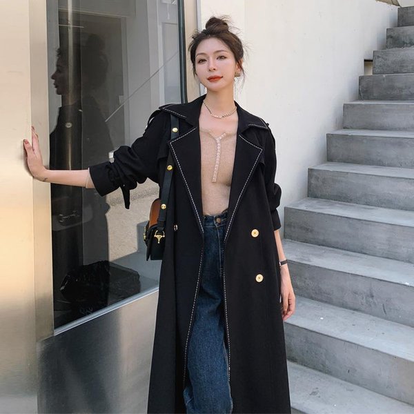 Chaqueta Cortavientos De DiseñO Con Sentido Del DiseñO Para Mujer, Nueva Chaqueta De Estilo Coreano Con Temperamento Contrastante Y DiseñO De Nicho Para Primavera Y OtoñO XL Negro-image