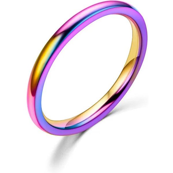 PierśCionki Na Kostki Ze Stali Nierdzewnej W Kolorze ZłOtym, 2 Mm, 4 Mm I 6 Mm, Bez Matowienia, Dla Kobiet, Minimalistyczne ZłOte PierśCionki, BiżUteria Dla Kobiet 12 Purple-image