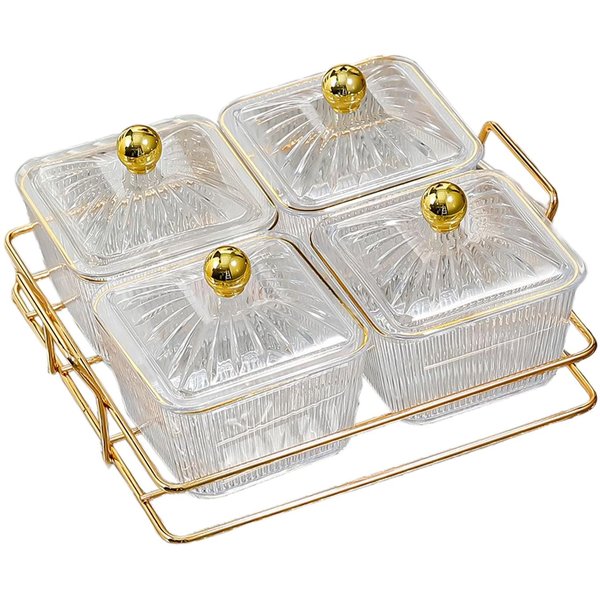 Bandeja Para Servir Dividida Bandeja Para Frutos Secos Caja Para Almacenar Alimentos Bandeja Para Dulces Bandeja Para Servir Bocadillos MultifuncióN Organizador-image