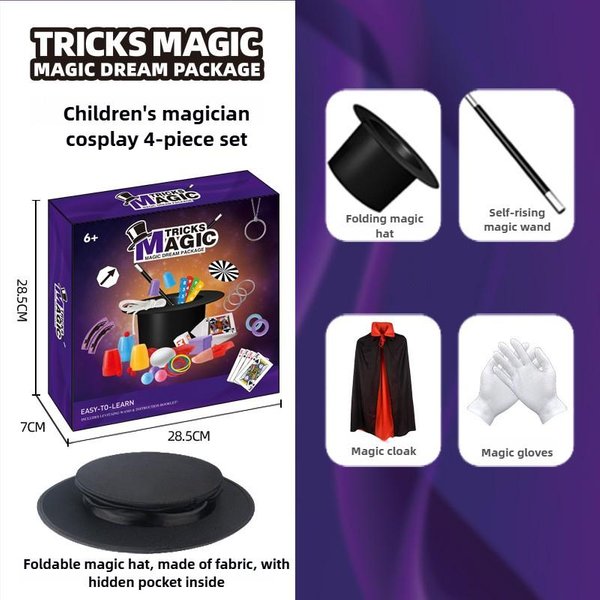Zestaw Magicznych RekwizytóW Dla Dzieci Zestaw Magicznych Sztuczek Dla PocząTkująCych Interaktywne Zabawki Edukacyjne Dla Dzieci Magia Bliskiego Kontaktu Karty Do Gry Black-image