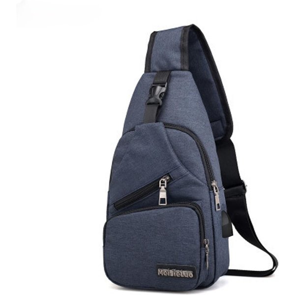 Bandolera USB Para Hombre, Bolsa De Pecho Casual, Bolsa De Hombro Cruzada, Masculina Antirrobo MultifuncióN, Bolsa Deportiva De Viaje Para Hombre-image