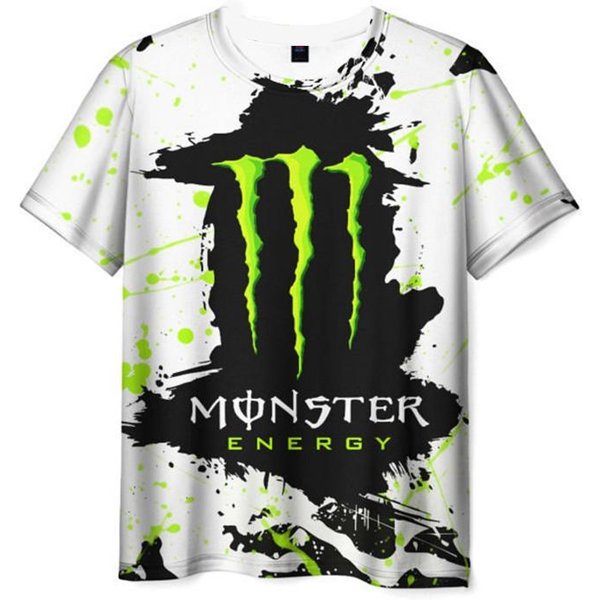 MęSka Letnia Koszulka Marki Monster Energy Z Nadrukiem 3D Casualowa SzybkoschnąCa OddychająCa OkrąGłY Dekolt KróTki RęKaw S-image