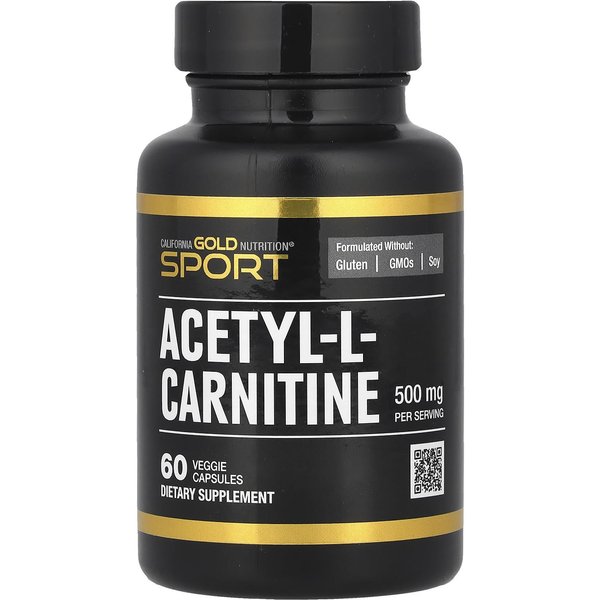California Gold Nutrition, Acetil-L-Carnitina, 500 Mg, 60 CáPsulas Vegetales-image