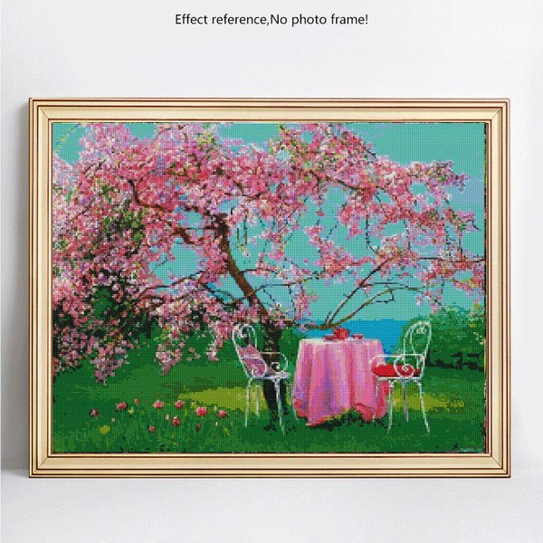 Venta Bordado Diamante Redondo Completo Paisaje Primavera 5D DIY Pintura Diamante Imagen 20X30-image