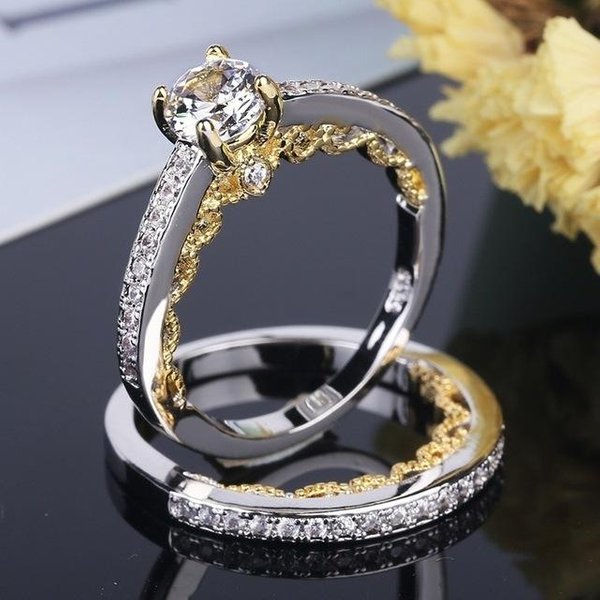 Plata De Ley 925 AutéNtica Conjuntos De Anillos Nupciales Para Mujeres Y Hombres, Anillos De Plata 925, JoyeríA Diwenfu, Caja De Diamante Anel Para Mujeres 12 Blanco-image