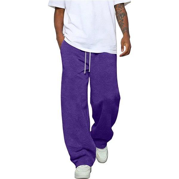 Pantalones De CháNdal Holgados Para Hombre, Estilo Baggy, Cintura Con CordóN, Pantalones Casuales, Joggers De Ajuste Relajado Para Uso Diario L Blue-image
